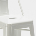 Steel Top barstol industrielt firkantet sæde med ryglæn lakeret stål 