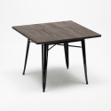 Allen spisestue bord 80x80 cm i industrielt design i træ og lakeret stål Pris