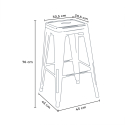Herlem hvid træ barbord sæt: 4 Steel up farvet barstole og 60x60cm bord 