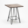 Kips Bay brun træ barbord sæt: 4 Steel up farvet barstole og 60x60cm bord 