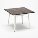 Midtown hvid træ cafebord sæt: 4 Steel One farvet stole og 80x80cm bord 
