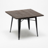 West Village sort træ cafebord sæt: 4 Steel One farvet stole og 80x80cm bord 