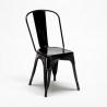West Village sort træ cafebord sæt: 4 Steel One farvet stole og 80x80cm bord 
