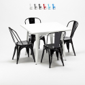 Harlem hvid cafebord sæt: 4 Steel One farvet stole og 80x80cm spisebord Omkostninger