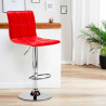Phoenix højdejusterbar barstol med ryglæn i eco læder og forkromet stel Valgfri