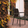 Sæt med 18 Bohème Armlæn stabelbar rattan have stol møbler plast i flere farver 