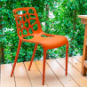 Sæt med 24 Gelateria AHD design spisebordsstole plastik i mange farver 