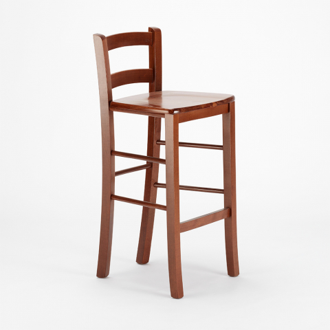 Munich klassisk design barstol træ firkantet sæde med ryglæn og fodstøtte Kampagne