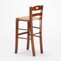 Hamburg klassisk design barstol i træ med ryglæn og firkantet fletsæde Rabatter