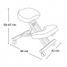 Balancewood ergonomisk knæstol kontorstol højdejusterbar træ eco læder 