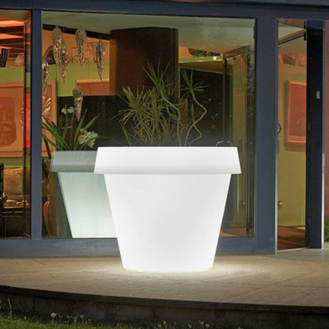 Gio Tondo Slide 92 cm høj stor design vase gulvlampe i polyethylen
