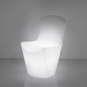 Zoe Slide design lounge stol indbygget RGB led lys lavet af polyethylen På Tilbud