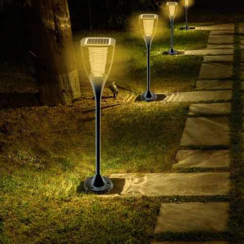 Villa solcelle lampe lys 8 LED 100 lumen med batteri til udendørs have