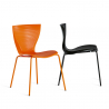 Gloria Slide design spisebords stol med polypropylen sæde og stål ben 