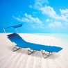 Verona Lux sammenfoldelig UV-resistent solseng med solskærm til stranden På Tilbud