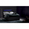 Geneva lille 3/4 seng 120x190 cm eco læder med lameller LED opbevaring På Tilbud
