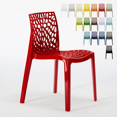 Gruvyer Grand Soleil stabelbar spisebord stole plastik i mange farver