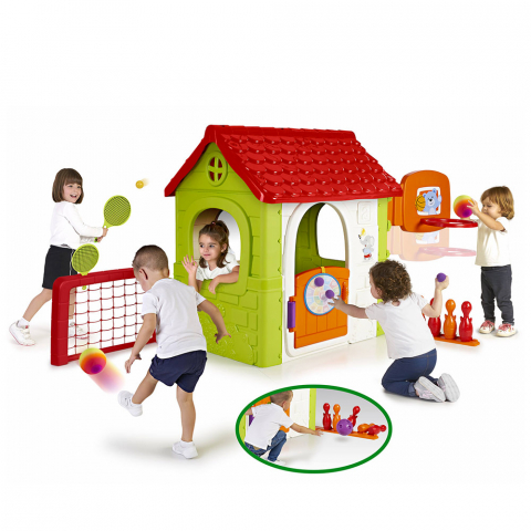 Feber Multi Activity House plast legehus til børn med forskellige spil