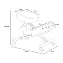 Balancesteel ergonomisk knæstol kontorstol højdejuster stål eco læder Mål