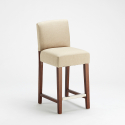 Comfort L barstol polstret firkantet farvet stofsæde med ryglæn og træben Omkostninger