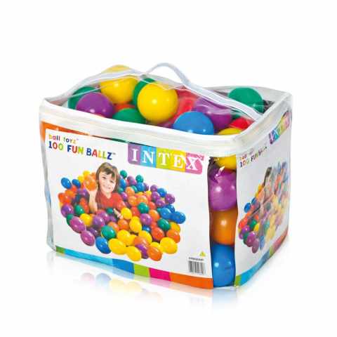 Intex 49600 8cm sjove plastikbolde i blandede farver 100 stk til pool. Kampagne