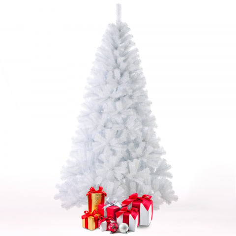 Zermatt 240 cm høj kunstigt plastik hvid juletræ miljøvenlig med fod