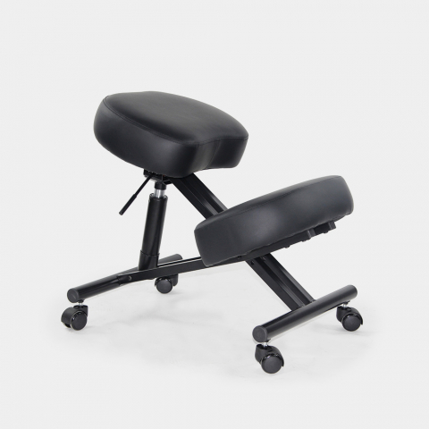 Balancesteel Lux ergonomisk knæstol kontorstol højdejuster i eco læder