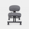 Balancesteel Lux ergonomisk knæstol kontorstol højdejuster i stål stof 