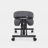 Balancesteel Lux ergonomisk knæstol kontorstol højdejuster i stål stof 