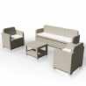 Positano loungesæt rattan havemøbler 2 stole, 1 sofa og 1 sofabord Udvalg