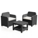 Giglio loungesæt polyrattan havemøbler 2 lænestole og 1 lille sofabord På Tilbud