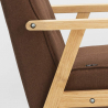 Hage lænestol i nordisk stil lavet af træ med stofbetræk i udvalgte farver 
