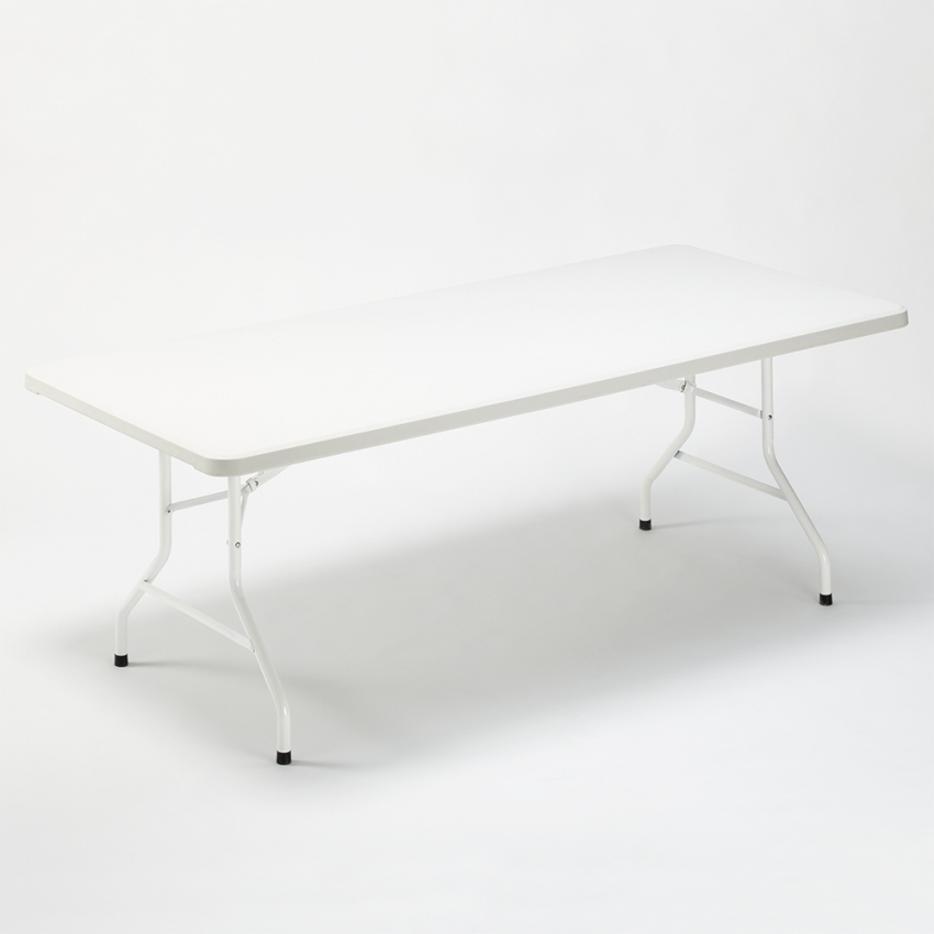 Dolomiti klapbord 200x90cm sammenklappelig spisebord i plast med stålben