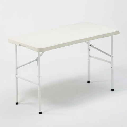 Pelvoux klapbord 122x60cm sammenklappelig spisebord i plast med stålben