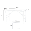 Pelvoux klapbord 122x60cm sammenklappelig spisebord i plast med stålben Rabatter