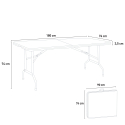 Klapbord 180x74cm sammenklappelig spisebord i plast med stålben Zugspitze Mængderabat