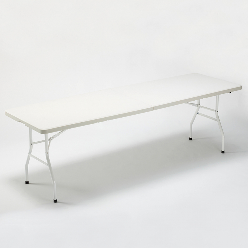 Mulhacen klapbord 242x76cm sammenklappelig spisebord i plast med stålben Kampagne