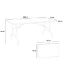Mulhacen klapbord 242x76cm sammenklappelig spisebord i plast med stålben Rabatter