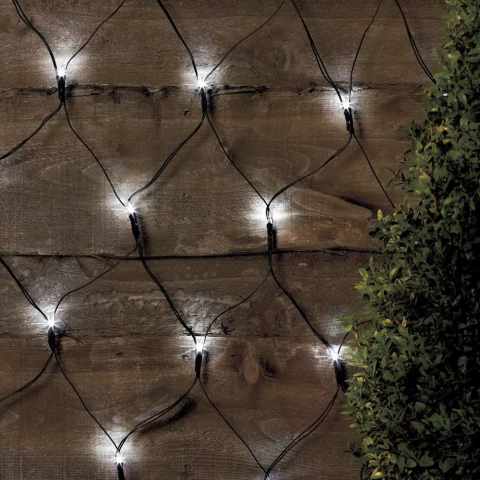 Dekorativt solcelledrevet julelys net med 50 LED lys automatisk tænd sluk