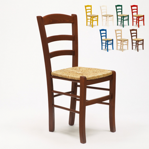 Paesana AHD spisebords stol vintage design af bøgetræ flettet sæde Kampagne
