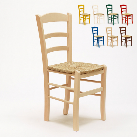 Sæt med 20 Paesana AHD spisebords stol vintage af bøgetræ flettet sæde Kampagne