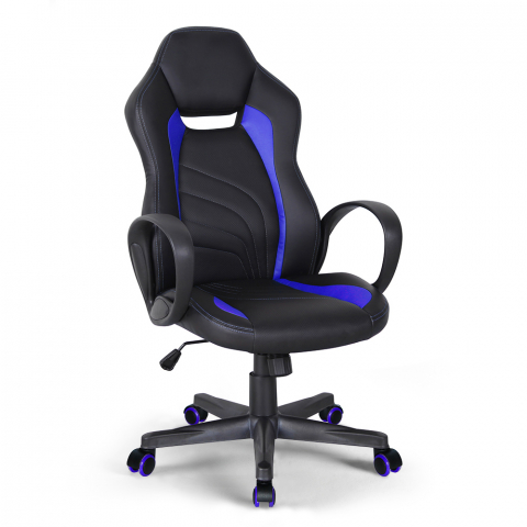 Buriram Sky blå design ergonomisk gamer kontorstol i eco læder til gaming Kampagne