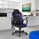 Buriram Sky blå design ergonomisk gamer kontorstol i eco læder til gaming På Tilbud