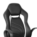 Buriram hvid design ergonomisk gamer kontorstol i eco læder til gaming Tilbud
