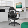 Buriram hvid design ergonomisk gamer kontorstol i eco læder til gaming På Tilbud