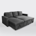Positus 3 personers chaiselong sofa sovesofa stofbetræk med opbevaring Udsalg