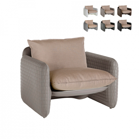Mara Slide lænestol loungemøbel med polyethylen flettet læder effekt til indendørs udendørs