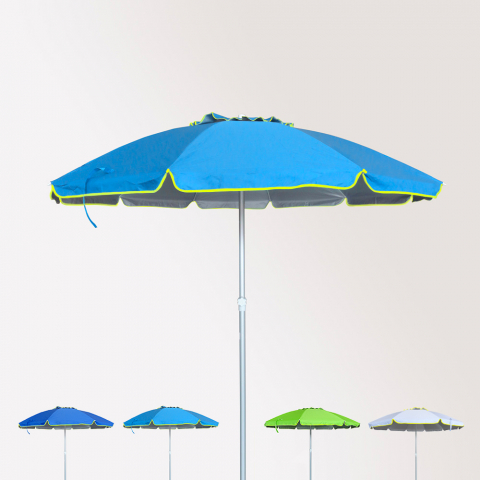 Roma 240cm stor strand parasol aluminium med højdejustering vindresistent