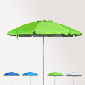 Roma 240cm stor strand parasol aluminium med højdejustering vindresistent Mængderabat