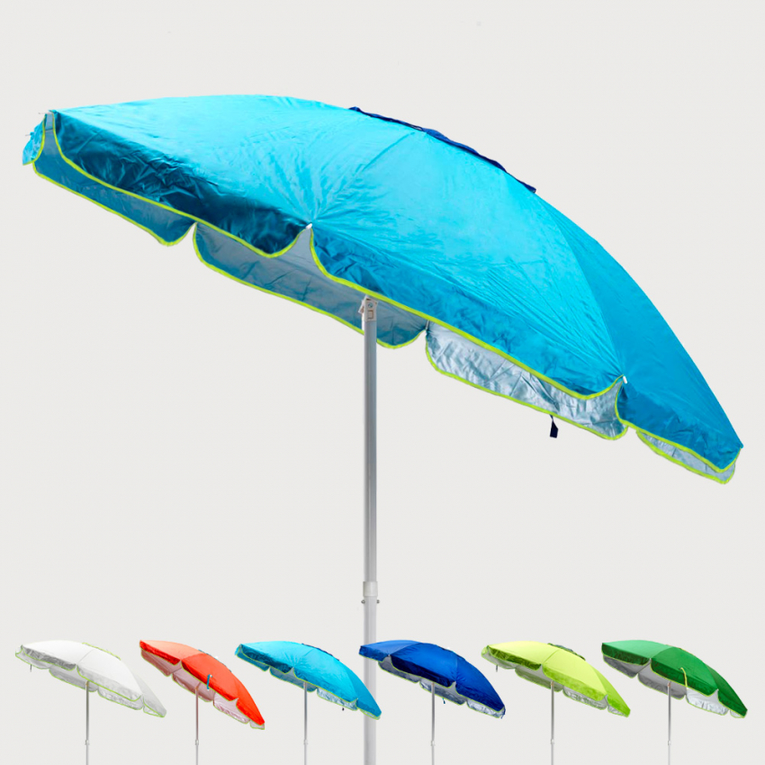 Sardinia 200 cm ventileret strand parasol med UPF 158+ UV-beskyttelse Mængderabat